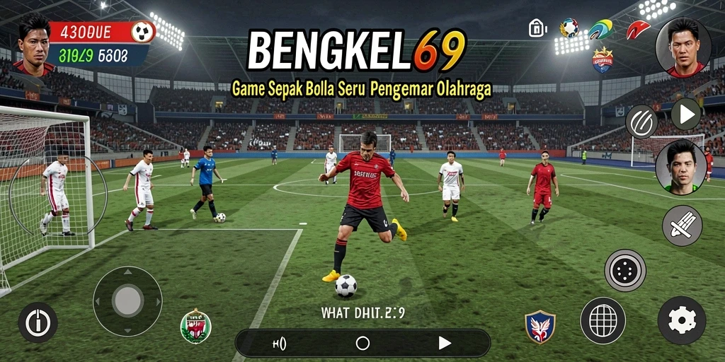 Tampilan gameplay BENGKEL69 yang penuh aksi dan seru dalam pertandingan sepak bola.