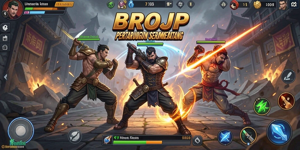 Screenshot BROJP menunjukkan aksi pertarungan yang mendebarkan dan grafis memukau.