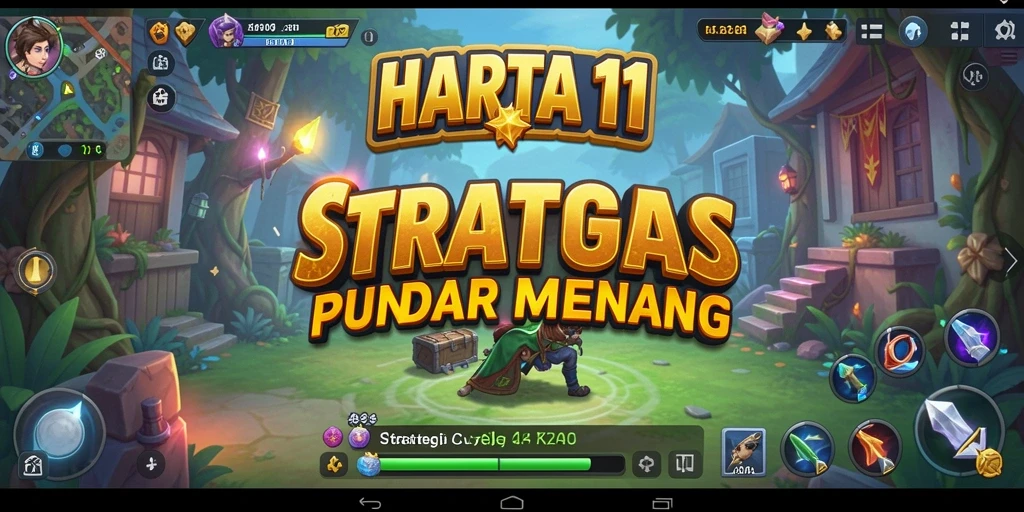 Tangkapan layar HARTA11 menampilkan aksi pertempuran strategi yang intens.