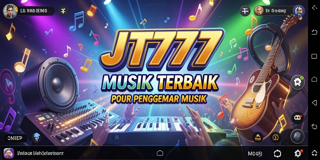 Screenshot JT777 menampilkan pengguna bermain musik dengan penuh semangat.