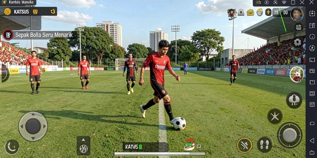 Tampilan gameplay <strong>KATSU5</strong> yang mendebarkan saat pertandingan berlangsung.