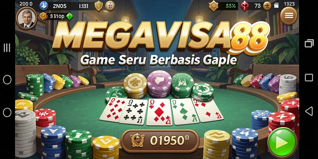Tampilan screenshot utama MEGAVISA88 menampilkan gameplay Gaple yang menarik.