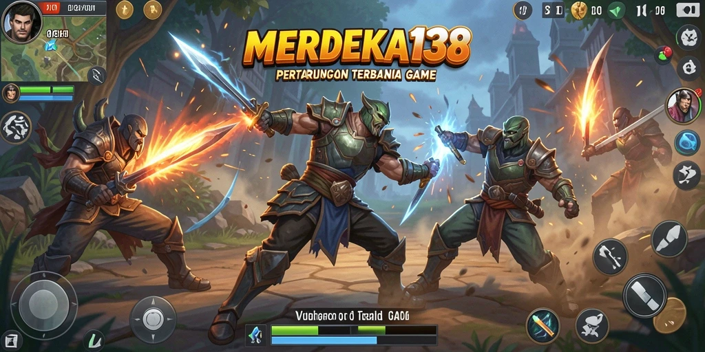 Screenshot gameplay <strong>MERDEKA138</strong> menampilkan pertarungan epik antara dua karakter ikonik.