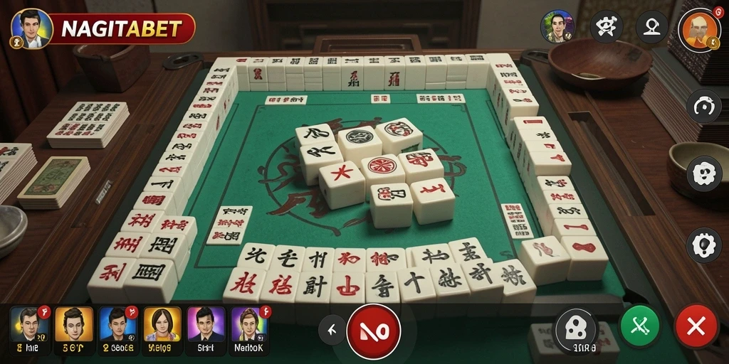 Screenshot NAGITABET menunjukkan gameplay Mahjong yang seru dan menarik.