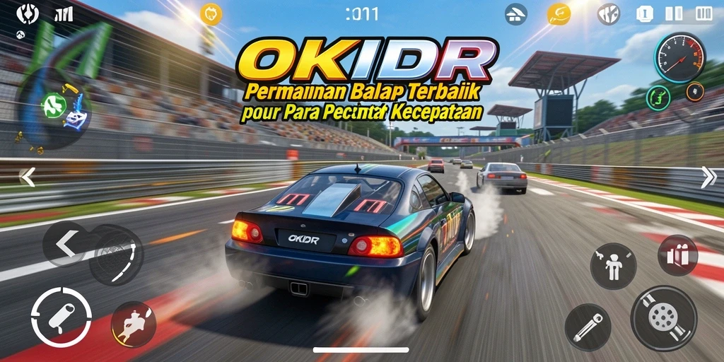 Tampilan gameplay balap yang menegangkan di OKIDR.