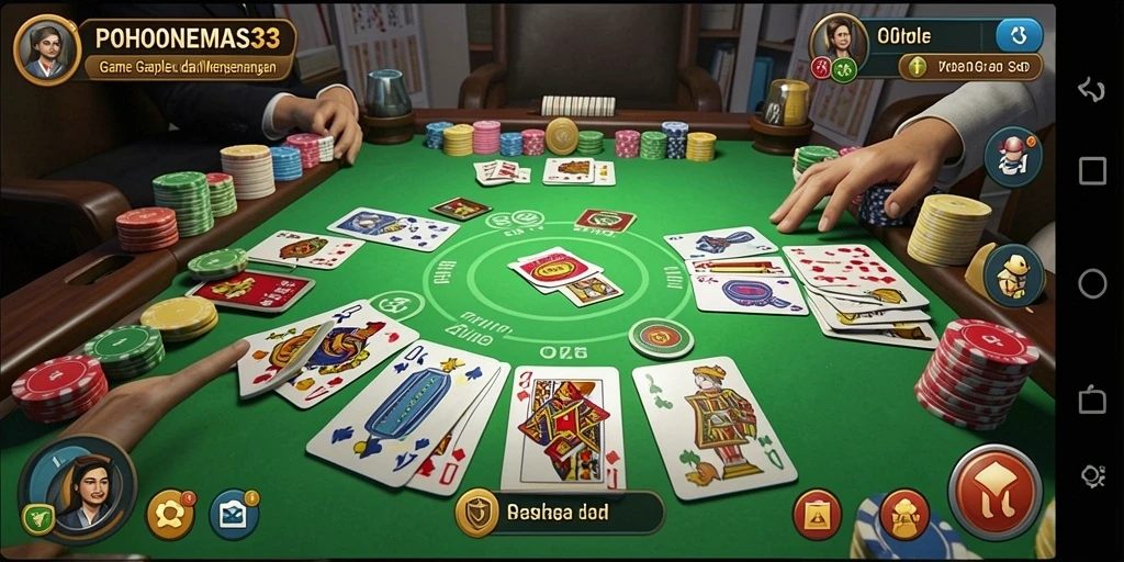 Tampilan grafis menarik dari gameplay Gaple yang mengasyikkan.