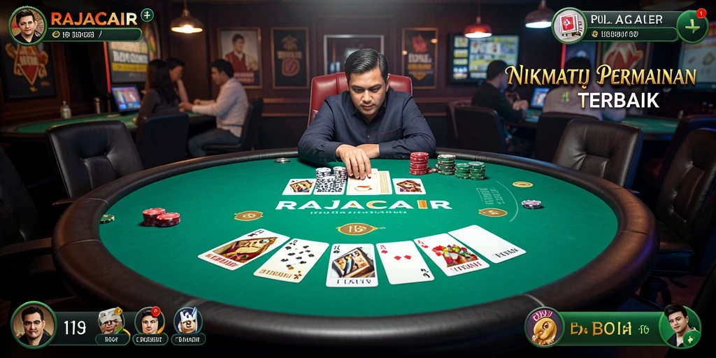 Tampilan menarik dari gameplay poker di RAJACAIR.