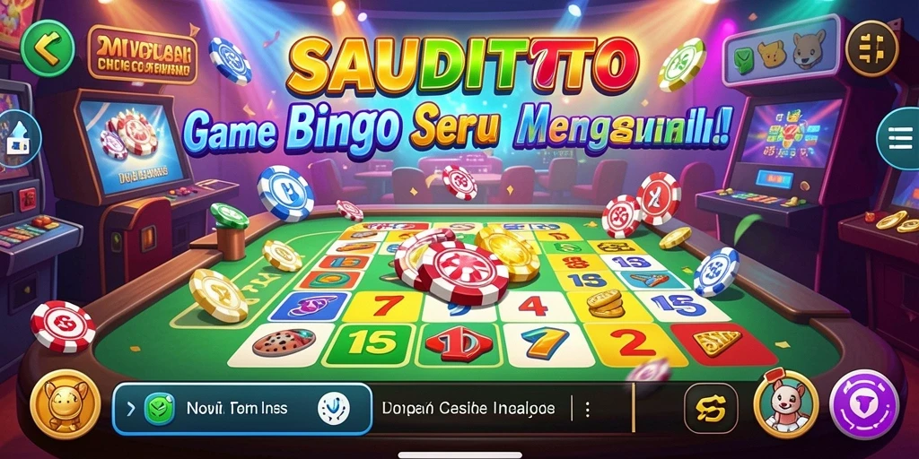 Tangkapan layar utama SAUDITOTO menampilkan gameplay Bingo yang menarik.