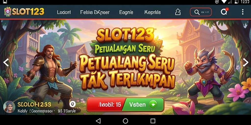 Screenshot utama SLOT123 menampilkan momen mendebarkan dalam petualangan.