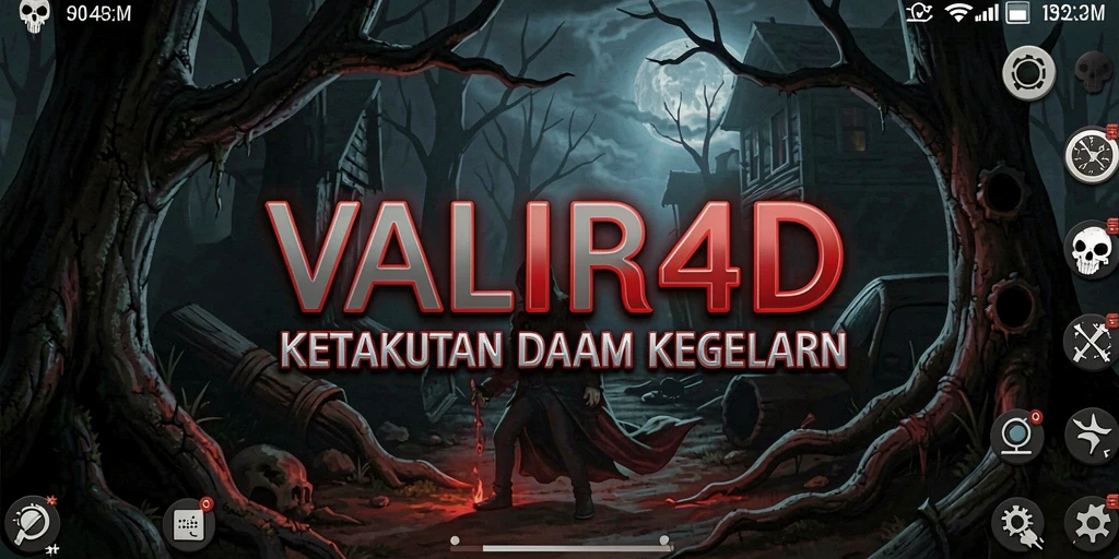 Screenshot menakutkan dari gameplay VALIR4D yang memperlihatkan suasana Horror.